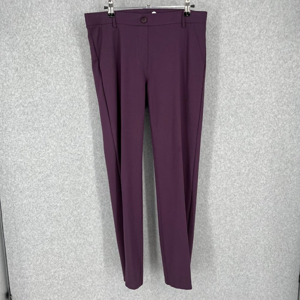 Betabrand Womens Straight-Leg Classic Dress Pant Size L Petite Purple Yoga EUC